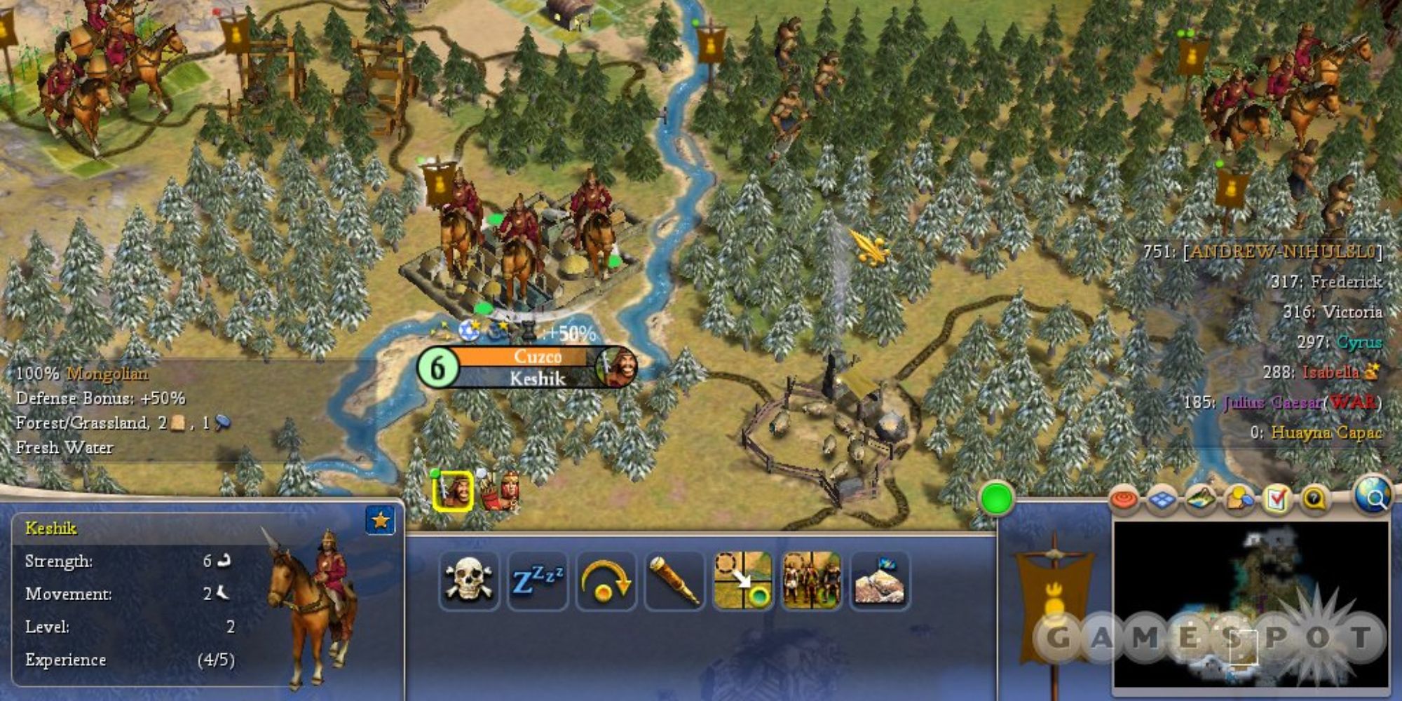 Ekran mapy Civilization IV