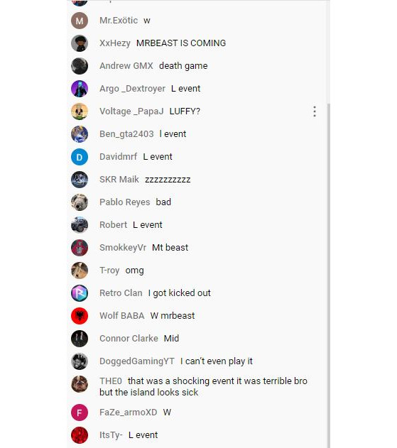 Le tchat du direct, pas très content des choix faits par Epic Games.  - Fortnite: Bitwa królewska