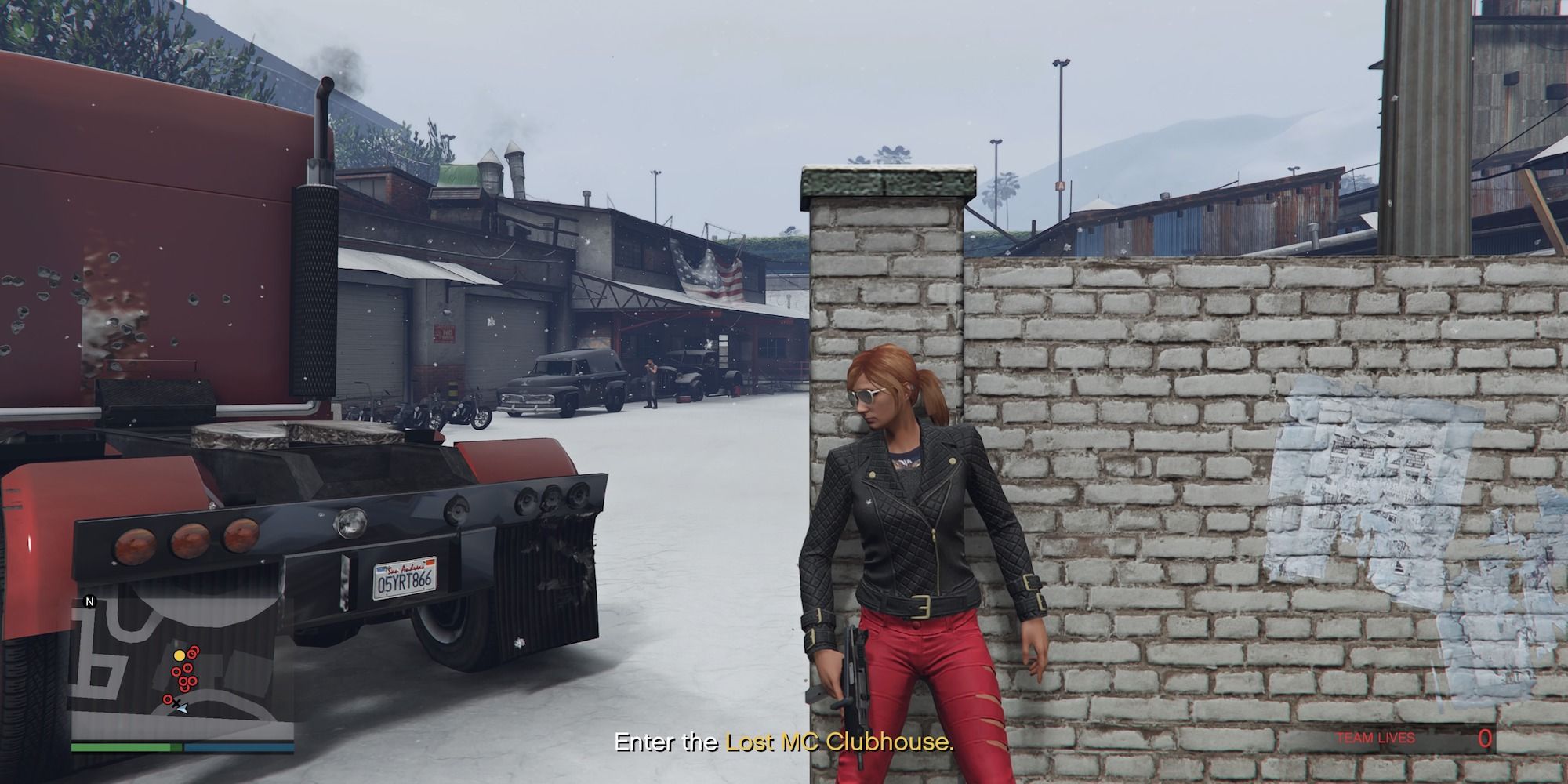 Kryjąc się za zgubionym klubem mc poza terenem posesji