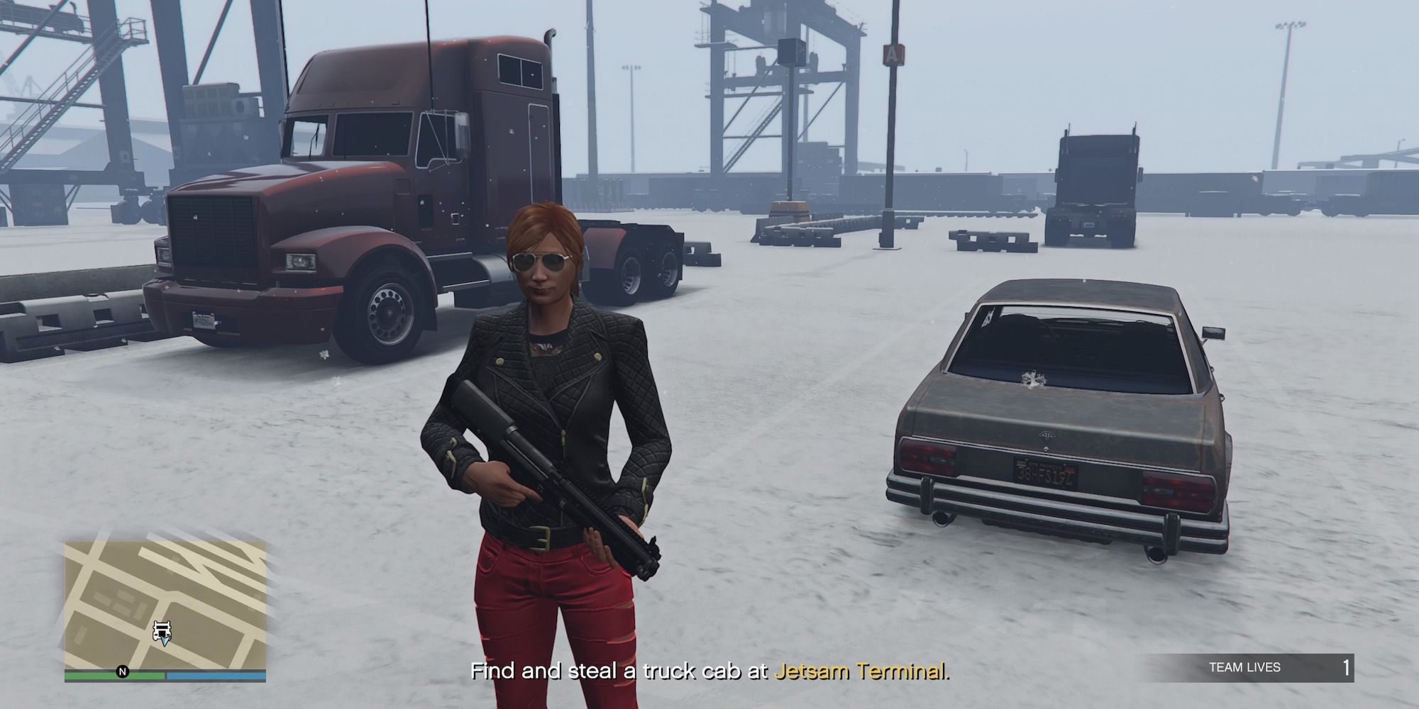 Grand Theft Auto Online Kabina ciężarówki w porcie