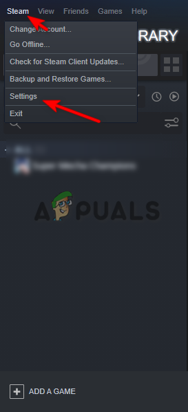 Otwieranie ustawień Steam