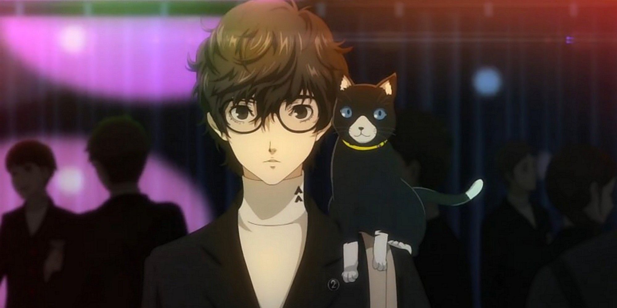 persona 5 royal joker i morgana z anime w klubie
