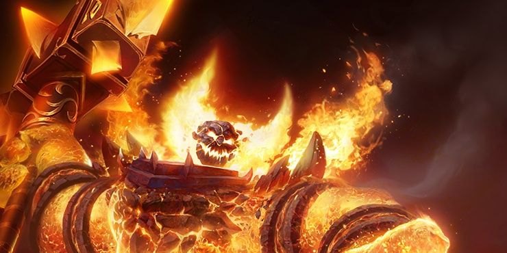 Laval Giant Ragnaros wymachujący buławą w grze wideo World of Warcraft