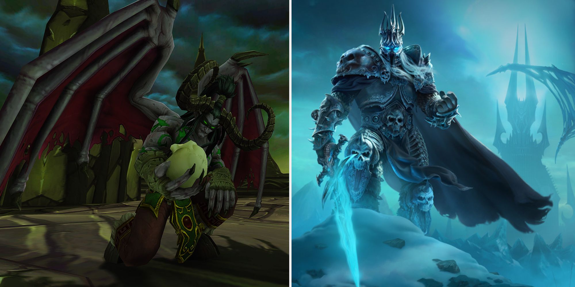 Wow classic illidian and lich king side by side