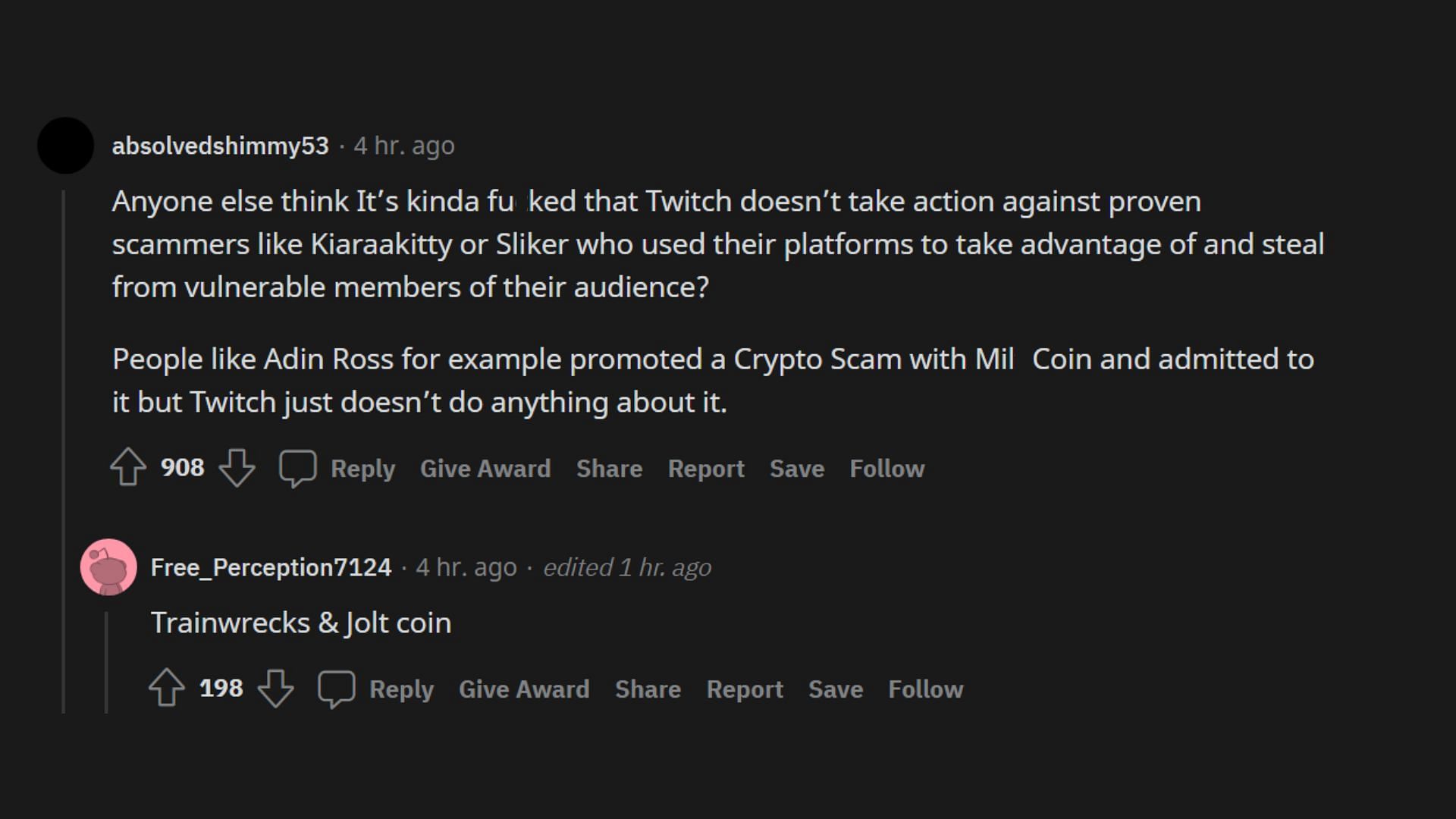 Redditorzy omawiają oszukańcze streamery, których Twitch nie blokuje (Zdjęcie przez r/LivestreamFail)