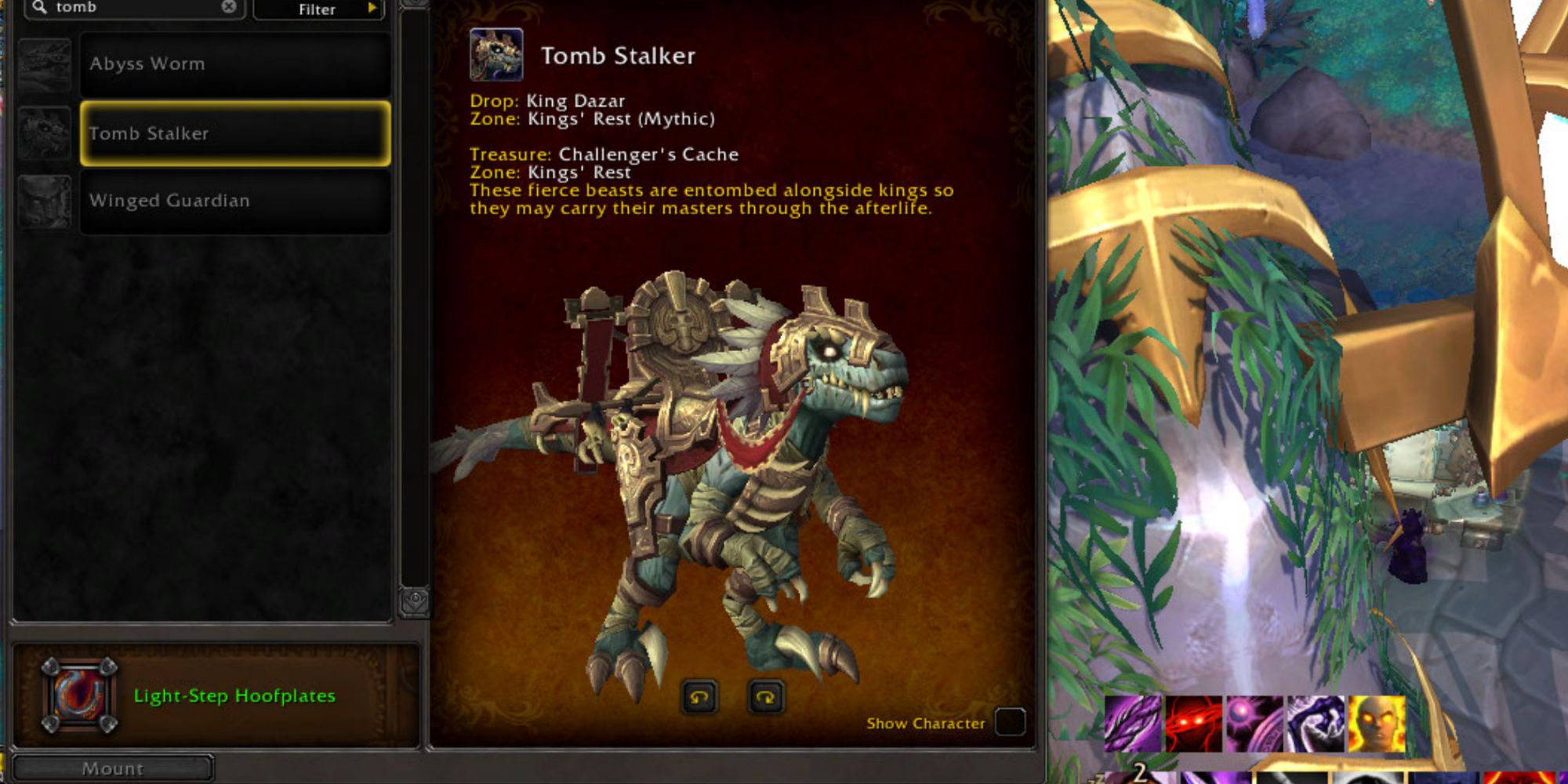 World of Warcraft skamieniały dinozaur zawinięty w bandaże