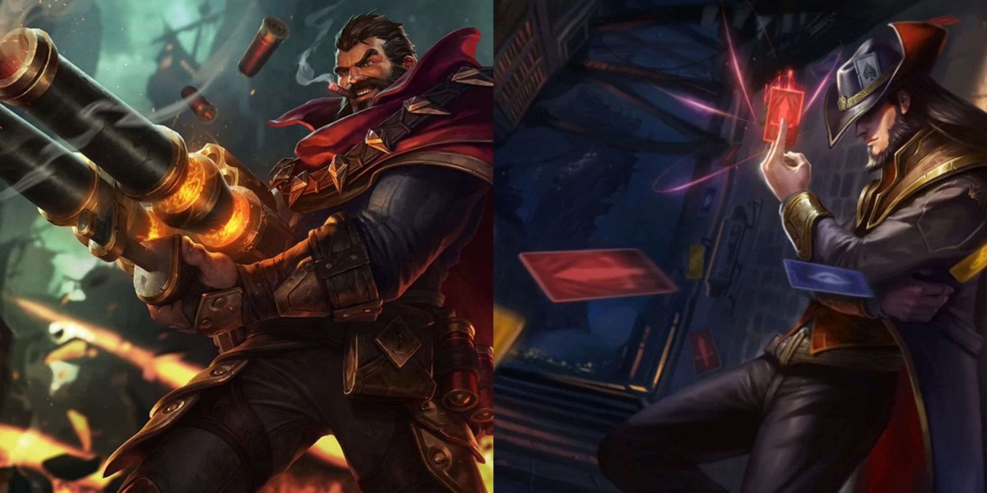 Graves i Twisted Fate Splash Art