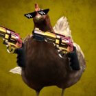 A Counter-Strike chicken with guns.