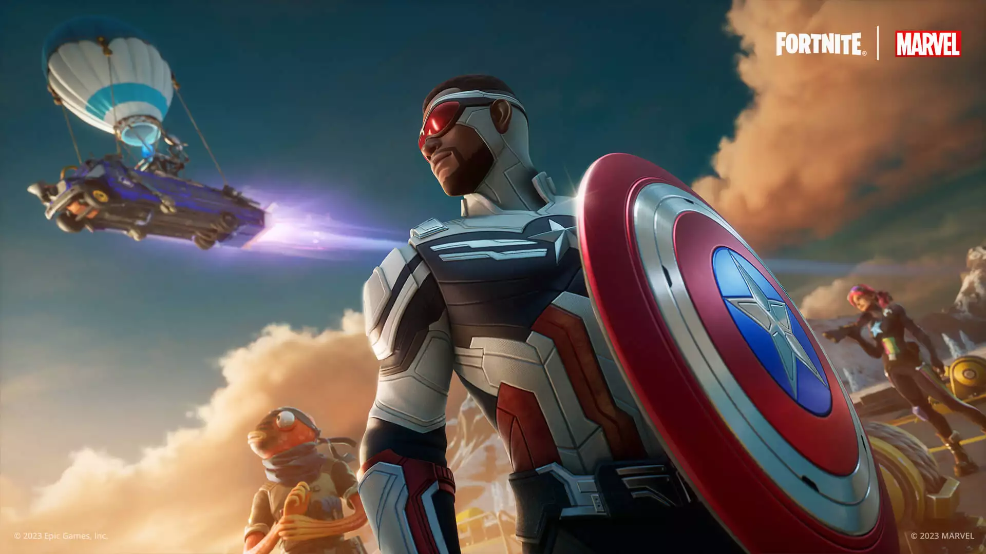 Fortnite Captain America i ekran ładowania BriteStar