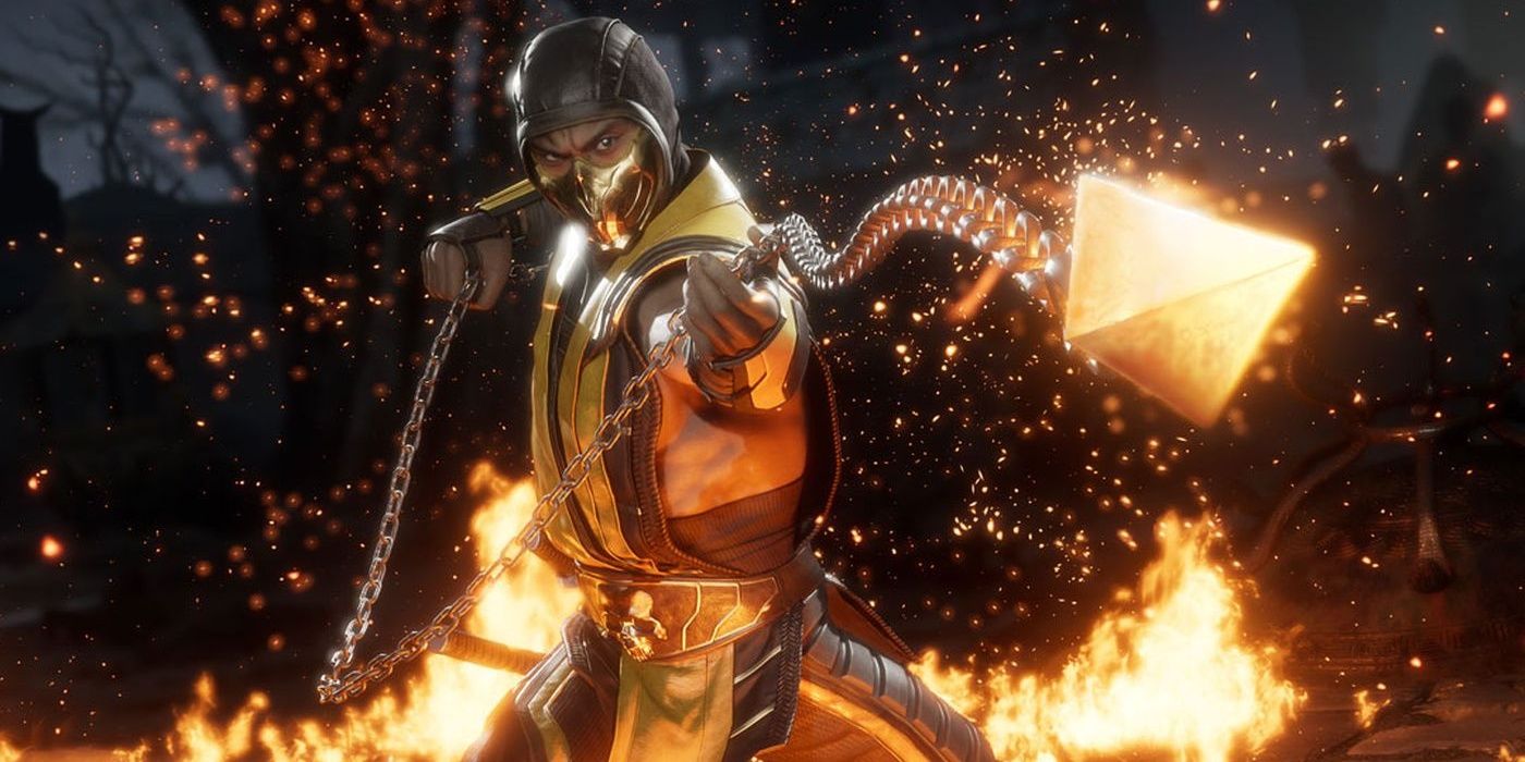 Skorpion używający swojego kunai w Mortal Kombat 11