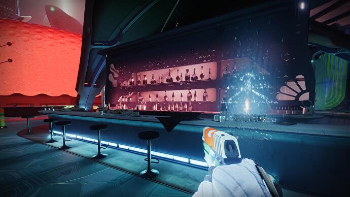 Destiny 2 Lightfall – opuszczony otwarty bar koktajlowy na Neomunie