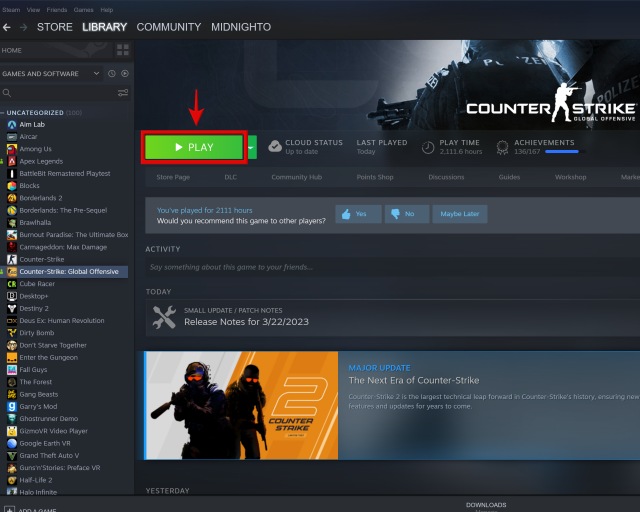 uruchamianie csgo na steamie