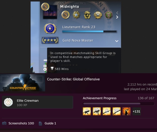 Ranking csgo i godziny gry