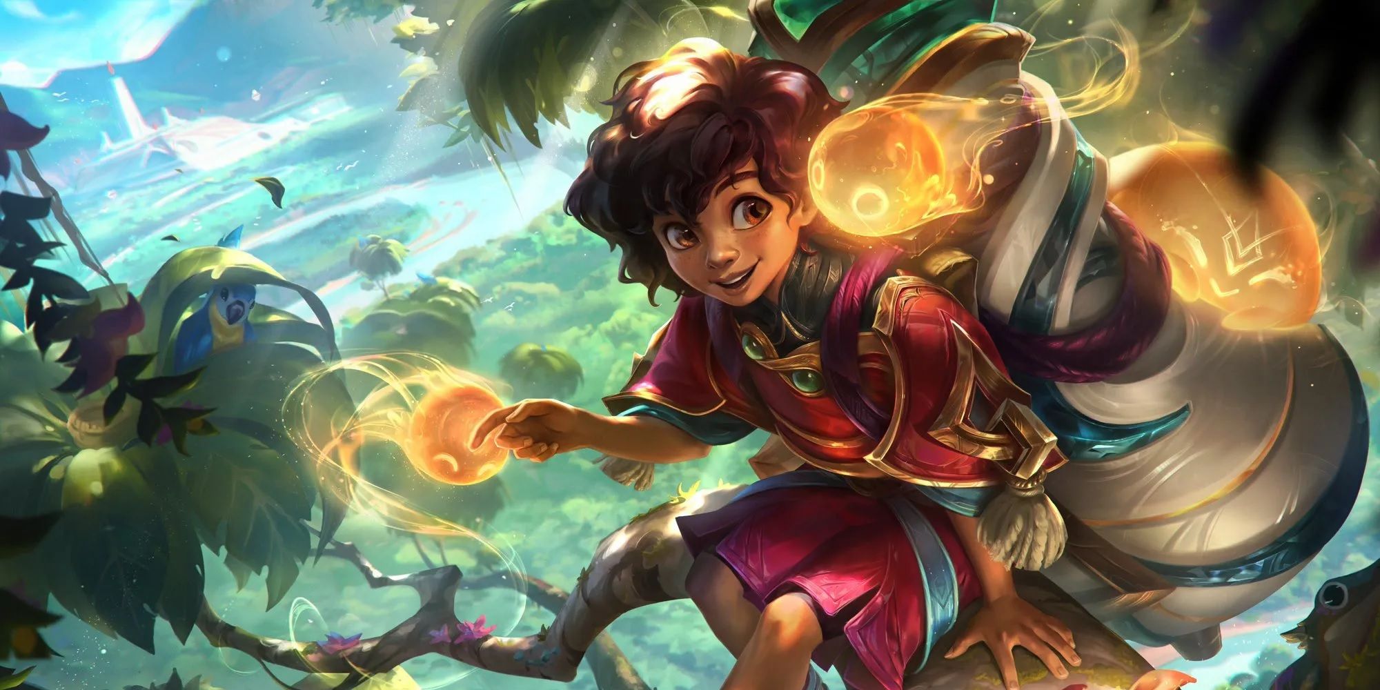 League of Legends Milio in tree with gentle flames