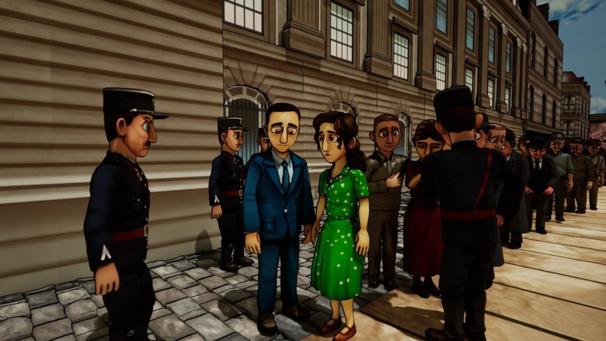 Screengrab from The Light in the Darkness, designed by Luc Bernard The Light in the Darkness tells the story of a working-class family of Polish Jews in France during the Holocaust. It is the first videogame to portray the Holocaust accurately, releasing free for educational purposes Image from https://www.igdb.com/games/the-light-in-the-darkness/presskit