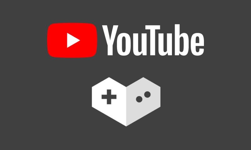 Logo YouTube Gaming na czarnym tle.