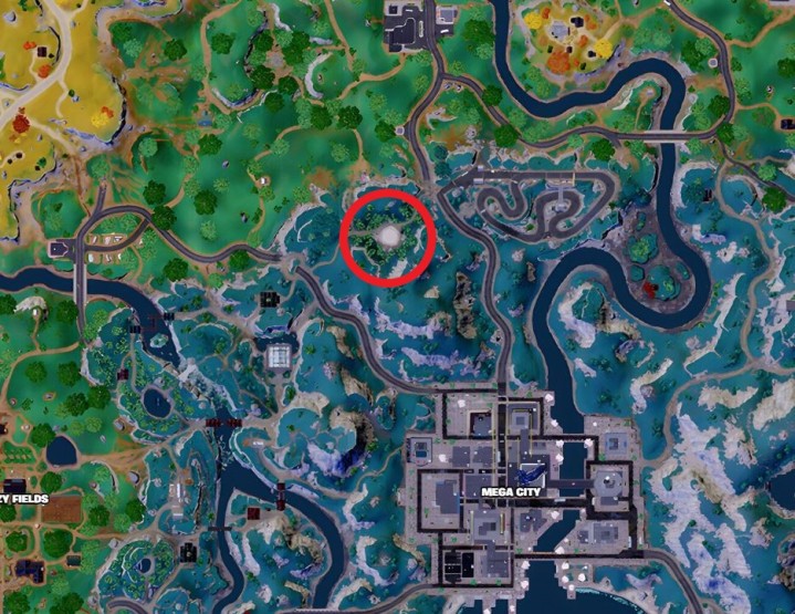 Mapa Bambusowego Kręgu w Fortnite.