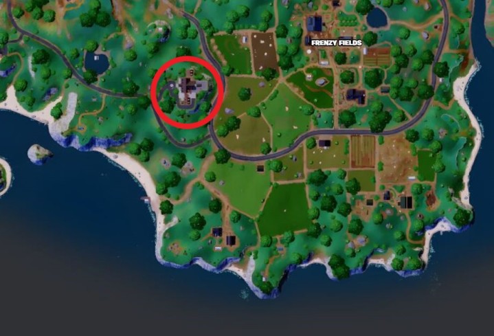 Rezydencja na łące w Fortnite.