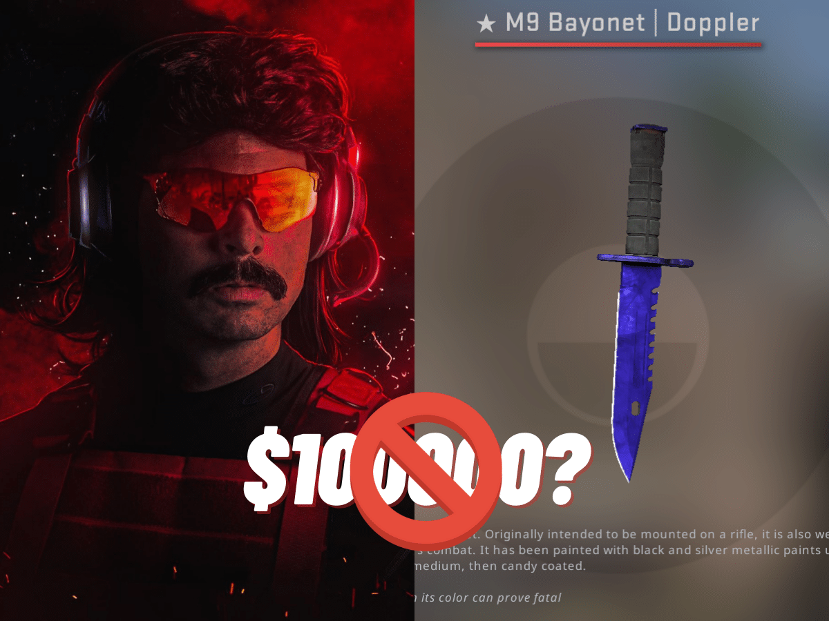 „Możesz zrobić lepiej” Dr Disrespect odrzuca ofertę o wartości 100 000 $ za swoją pierwszą rzadką skórkę noża CS: GO