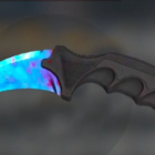 Blue gem Karambit knife in CSGO