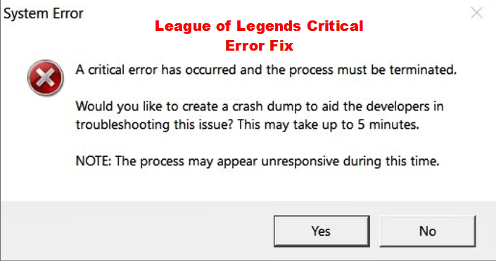 Rozwiązany Jak naprawić błąd krytyczny League of Legends