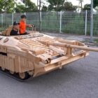Master woodworker and passionate father builds life-sized tank from “World of Tanks” for his son