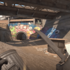 CS2 Default Terrorist Knife skin on Overpass T-side monster