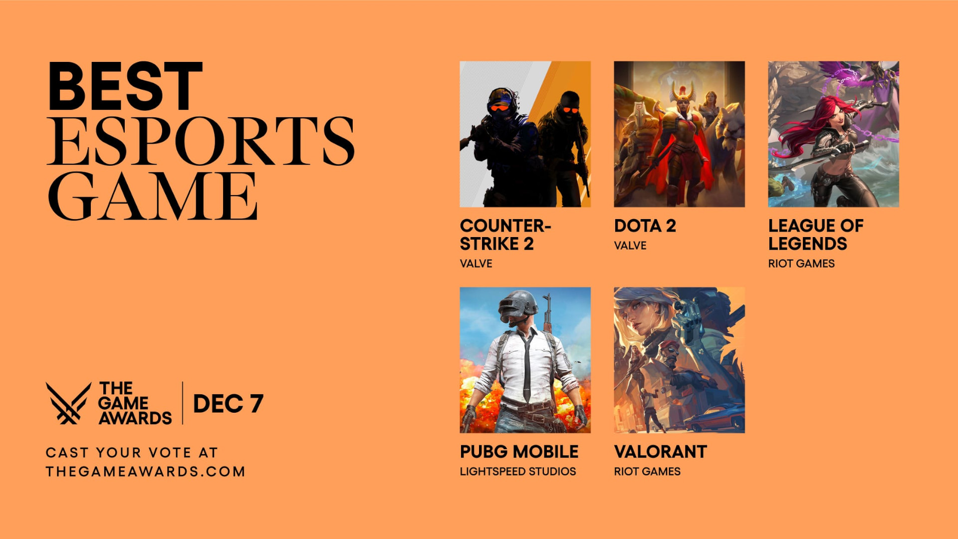 The Game Awards 2023 nominees for Best Esports Game