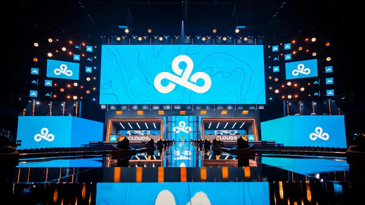 Cloud9 logo on PGL Copenhagen CS2 Major stage.