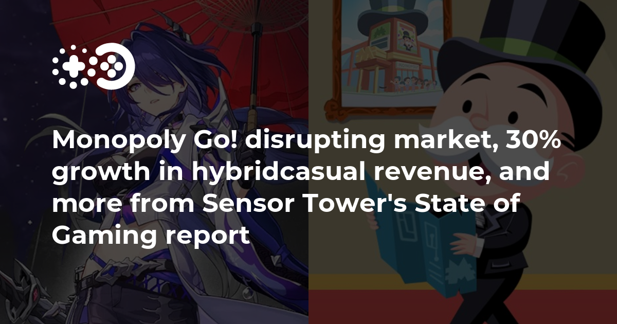 Monopoly Go! disrupting market, 30% growth in hybridcasual revenue, and more from Sensor Tower’s State of Gaming report