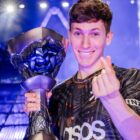 Boaster with Valorant Masters Tokyo trophy - photo by Colin Young-Wolff/Riot Games