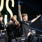 G2's CS2 team celebrates after winning IEM Dallas 2024.