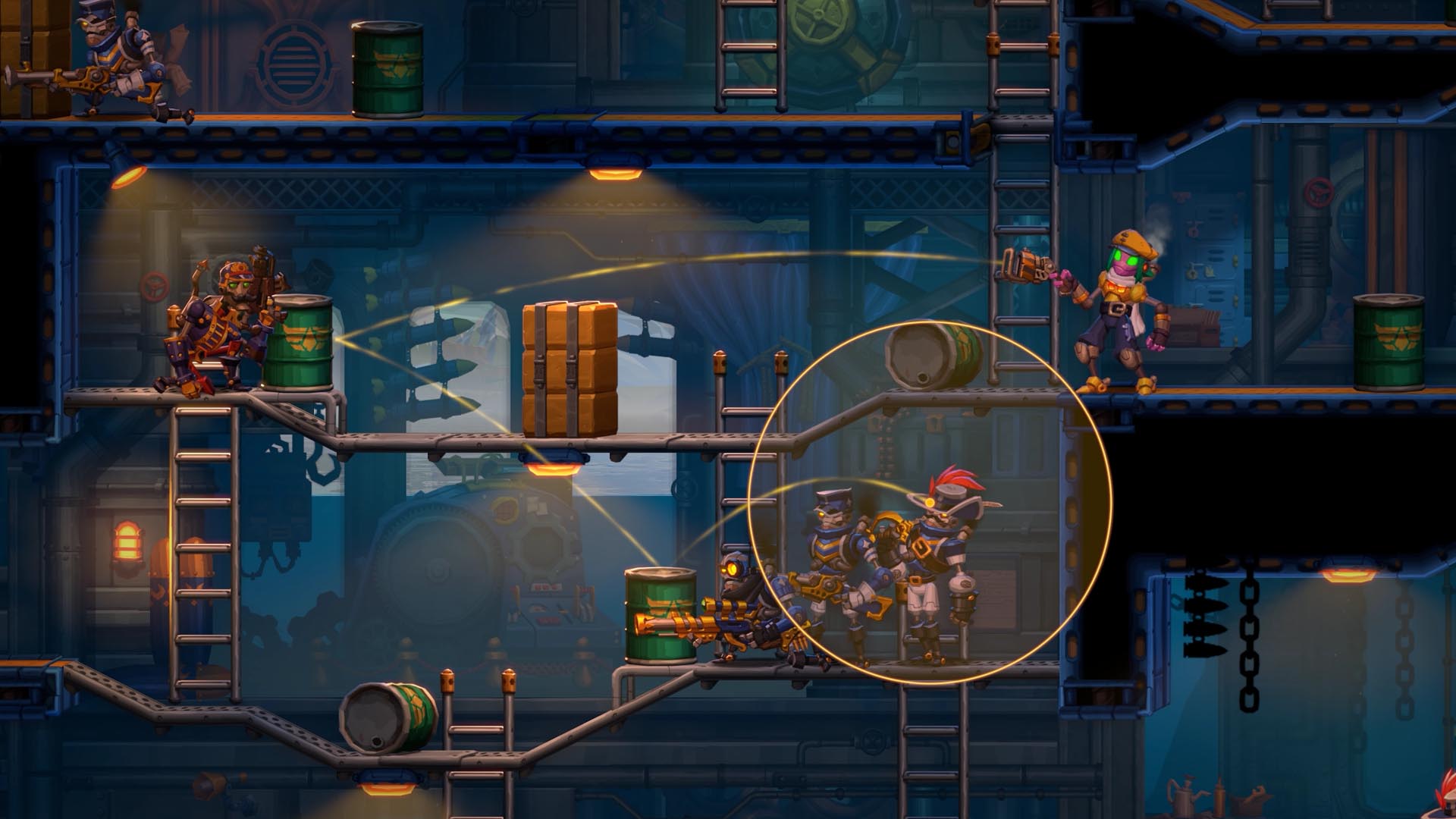 Zrzut ekranu z napadu na SteamWorld II