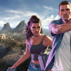 Xbox wywołuje ogromne emocje w związku z Elder Scrolls 6, drażniąc się z GTA 6. Elder Scrolls 6 screenshot with GTA 6 characters over it