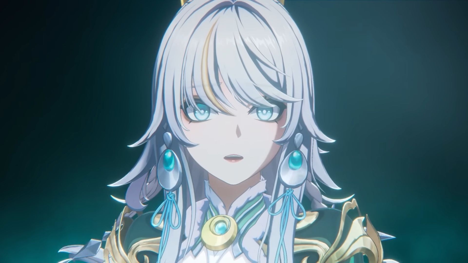 Genshin Impact character Zibai on dark blue background