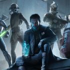 Six characters pose heroically in art for Star Wars: Zero Company