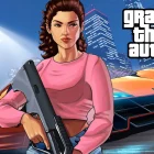 GTA 6: Jaka cena w 2026 roku? Oczekiwania fanów już szaleją. An animated character holds a rifle with a city skyline and a car in the background.