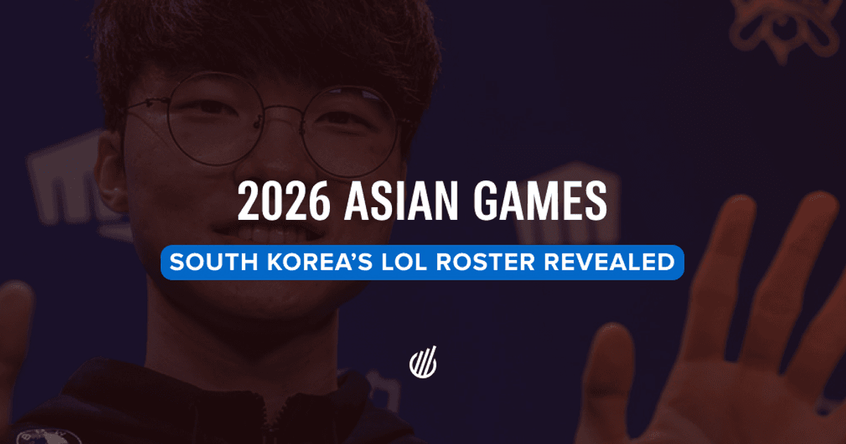 Faker Leads South Korea's LoL Roster for 2026 Asian Games
